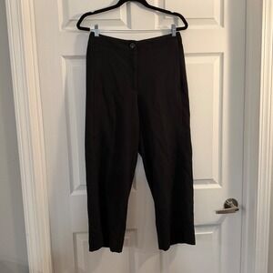Ann Taylor Kate Curvy Wide Leg Crop Pants Black Size 4 Work Office Minimalist